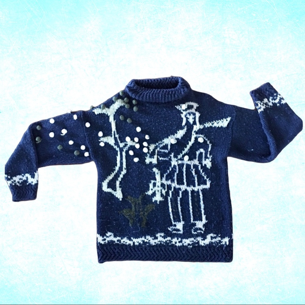 Outlander Large Pom Pom Knit Sweater